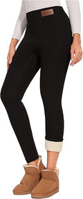 Sherpa Fleece Lined Leggings Women Winter Warm Thermal Tights Soft High Waist Thick Pants for Cold Weather